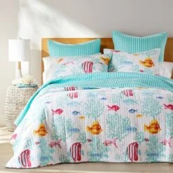 Homthreads Playa Vista Quilt Set Blue