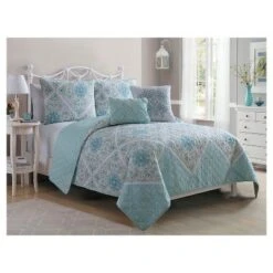 Windsor Diamond Pattern Multiple Piece Quilt Set - VCNY® Multicolored
