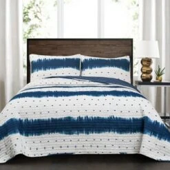 Lush Decor 3pc Jane Shibori Quilt Set Navy - Lush Décor -QUILTS Sales unnamed file 4894