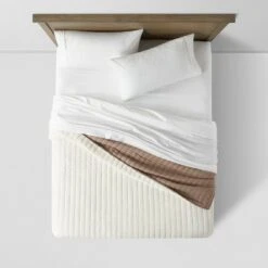 Reversible Faux Fur & Flannel Quilt - Threshold™ Cream 9 Reversible Faux Fur & Flannel Quilt - Threshold™ Cream -QUILTS Sales unnamed file 491