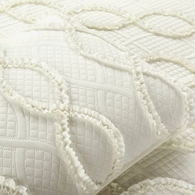 Lush Decor 3pc Avon Textured Ruffle Quilt Set - Lush Décor White 6 Lush Decor 3pc Avon Textured Ruffle Quilt Set - Lush Décor White - Image 4