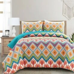 Lush Decor Boho Chevron Quilt Set - Lush Décor Multicolor
