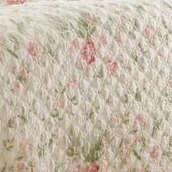 Laura Ashley Breezy Floral Quilt Sham Set Pink -QUILTS Sales unnamed file 4940