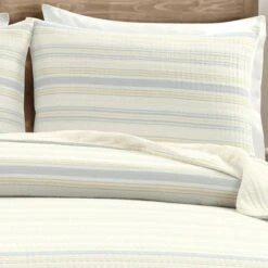 Lush Decor Solange Stripe Kantha Pick Stitch Yarn Dyed Cotton Woven Quilt/Coverlet Set - Lush Décor Yellow/gray -QUILTS Sales unnamed file 4944