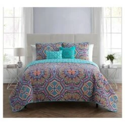 Yara Quilt Set - VCNY® Aqua