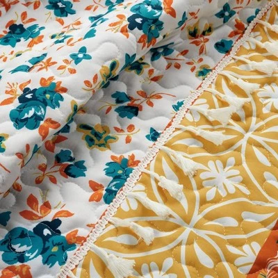 Lush Decor Emily Boho Stripe Reversible Quilt & Sham Set Turquoise - Lush Décor 5 Lush Decor Emily Boho Stripe Reversible Quilt & Sham Set Turquoise - Lush Décor - Image 3