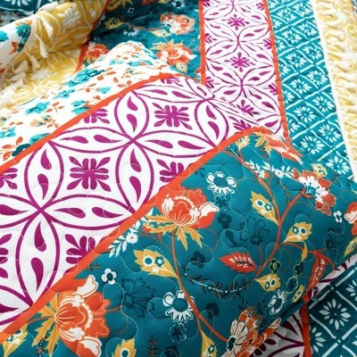 Lush Decor Emily Boho Stripe Reversible Quilt & Sham Set Turquoise - Lush Décor 6 Lush Decor Emily Boho Stripe Reversible Quilt & Sham Set Turquoise - Lush Décor - Image 4