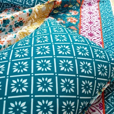 Lush Decor Emily Boho Stripe Reversible Quilt & Sham Set Turquoise - Lush Décor 7 Lush Decor Emily Boho Stripe Reversible Quilt & Sham Set Turquoise - Lush Décor - Image 5