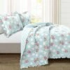 Lush Decor Cottage Floral Ruffle Reversible Oversized Quilt Set Blue/Blush - Lush Décor -QUILTS Sales unnamed file 4990