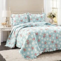 Lush Decor Cottage Floral Ruffle Reversible Oversized Quilt Set Blue/Blush - Lush Décor 16 Lush Decor Cottage Floral Ruffle Reversible Oversized Quilt Set Blue/Blush - Lush Décor -QUILTS Sales unnamed file 4996