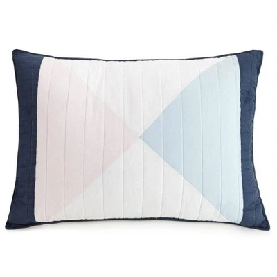 Ampersand for Makers Collective 3pc Diamond Patchwork Quilt & Sham Set Blue 4 Ampersand for Makers Collective 3pc Diamond Patchwork Quilt & Sham Set Blue - Image 2