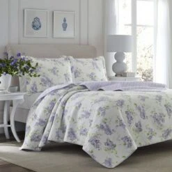 Keighley Reversible Quilt Set Purple - Laura Ashley -QUILTS Sales unnamed file 546