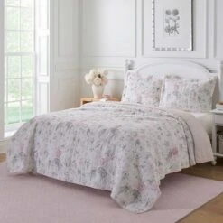Pink Breezy Floral Quilt Set - Laura Ashley 12 Pink Breezy Floral Quilt Set - Laura Ashley -QUILTS Sales unnamed file 665