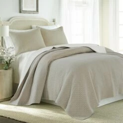Cross Stitch Taupe Quilt Set - Levtex Home -QUILTS Sales unnamed file 701