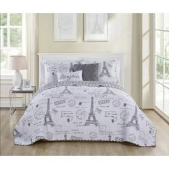 Paris Night Reversible Quilt Set Taupe - VCNY 19 Paris Night Reversible Quilt Set Taupe - VCNY -QUILTS Sales unnamed file 744