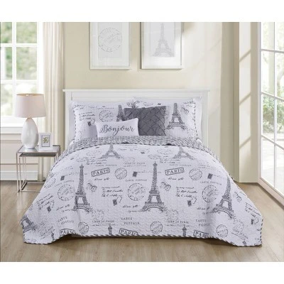 Paris Night Reversible Quilt Set Taupe - VCNY 11 Paris Night Reversible Quilt Set Taupe - VCNY - Image 9