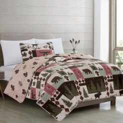 Great Bay Home Rustic Lodge Printed Reversible Quilt Set