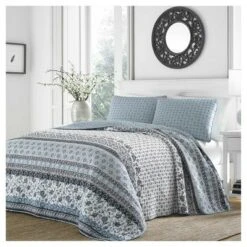 Light Blue Bexley Quilt Set - Stone Cottage® -QUILTS Sales unnamed file 781