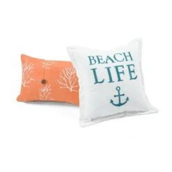 Lush Decor Coastal Reef Feather Reversible Quilt Set Blue/Coral - Lush Décor -QUILTS Sales unnamed file 820