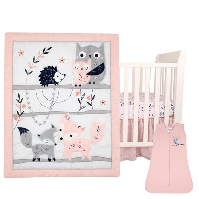 Lambs & Ivy Forever Friends 4-Piece Nursery Crib Baby Bedding Set - Blue, Pink 3 Lambs & Ivy Forever Friends 4-Piece Nursery Crib Baby Bedding Set - Blue, Pink
