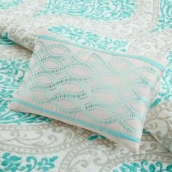 Intelligent Design Chelsea Damask Quilted Coverlet Set Aqua -QUILTS Sales unnamed file 944