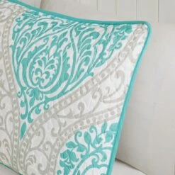 Intelligent Design Chelsea Damask Quilted Coverlet Set Aqua -QUILTS Sales unnamed file 947