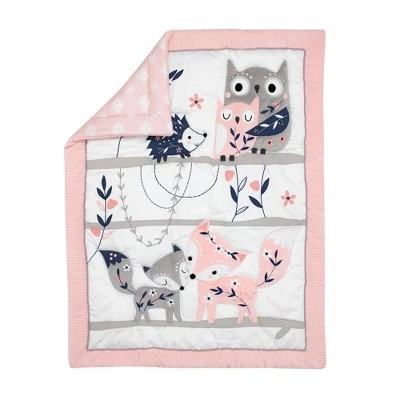 Lambs & Ivy Forever Friends 4-Piece Nursery Crib Baby Bedding Set - Blue, Pink 4 Lambs & Ivy Forever Friends 4-Piece Nursery Crib Baby Bedding Set - Blue, Pink - Image 2