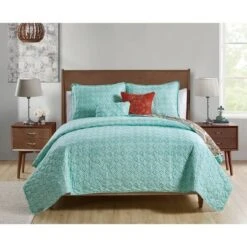 Yara Quilt Set - VCNY Turquoise Blue