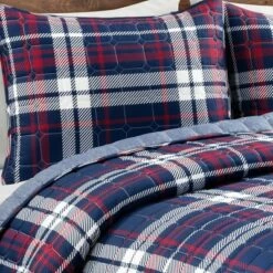 Lush Decor Grayson Farmhouse Plaid Reversible Quilt Set Navy/Red - Lush Décor -QUILTS Sales unnamed file 978
