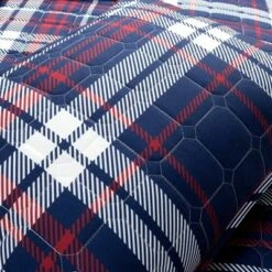 Lush Decor Grayson Farmhouse Plaid Reversible Quilt Set Navy/Red - Lush Décor -QUILTS Sales unnamed file 981